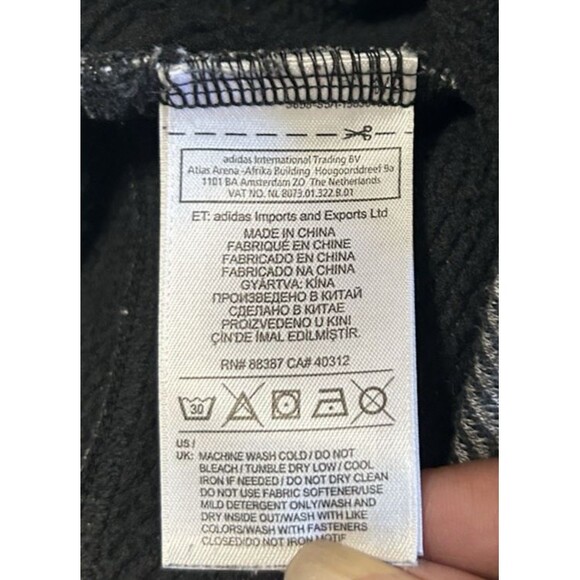 Adidas Original Mens M Twill Trefoil Logo Herringbone Black Gray Pocket Joggers - Picture 8 of 9